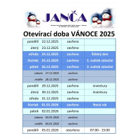 Otevírací doba vánoce